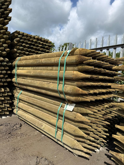 Platinum Incised Round Pointed Post - 100mm x 1.8m