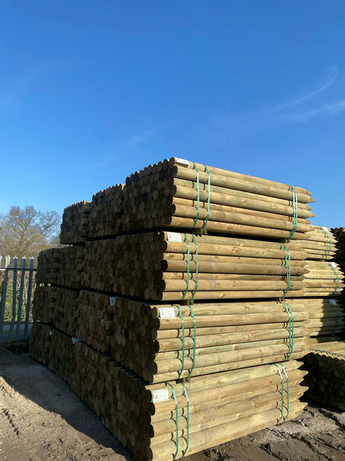Platinum Incised Round Pointed Post - 100mm x 2.1m