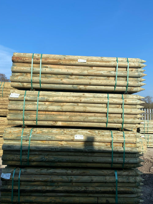Platinum Incised Round Pointed Post - 100mm x 2.4m