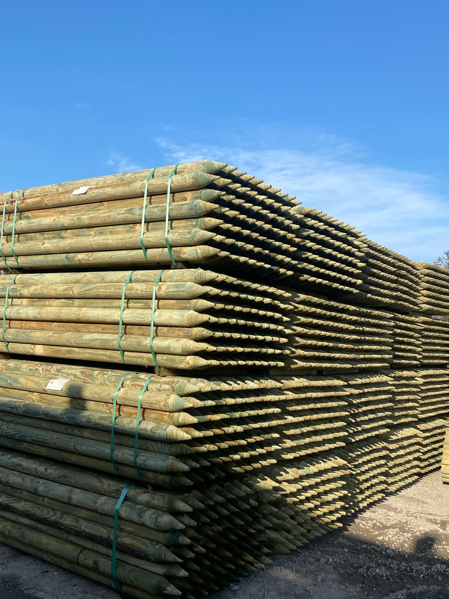 Platinum Incised Round Pointed Post - 100mm x 2.4m