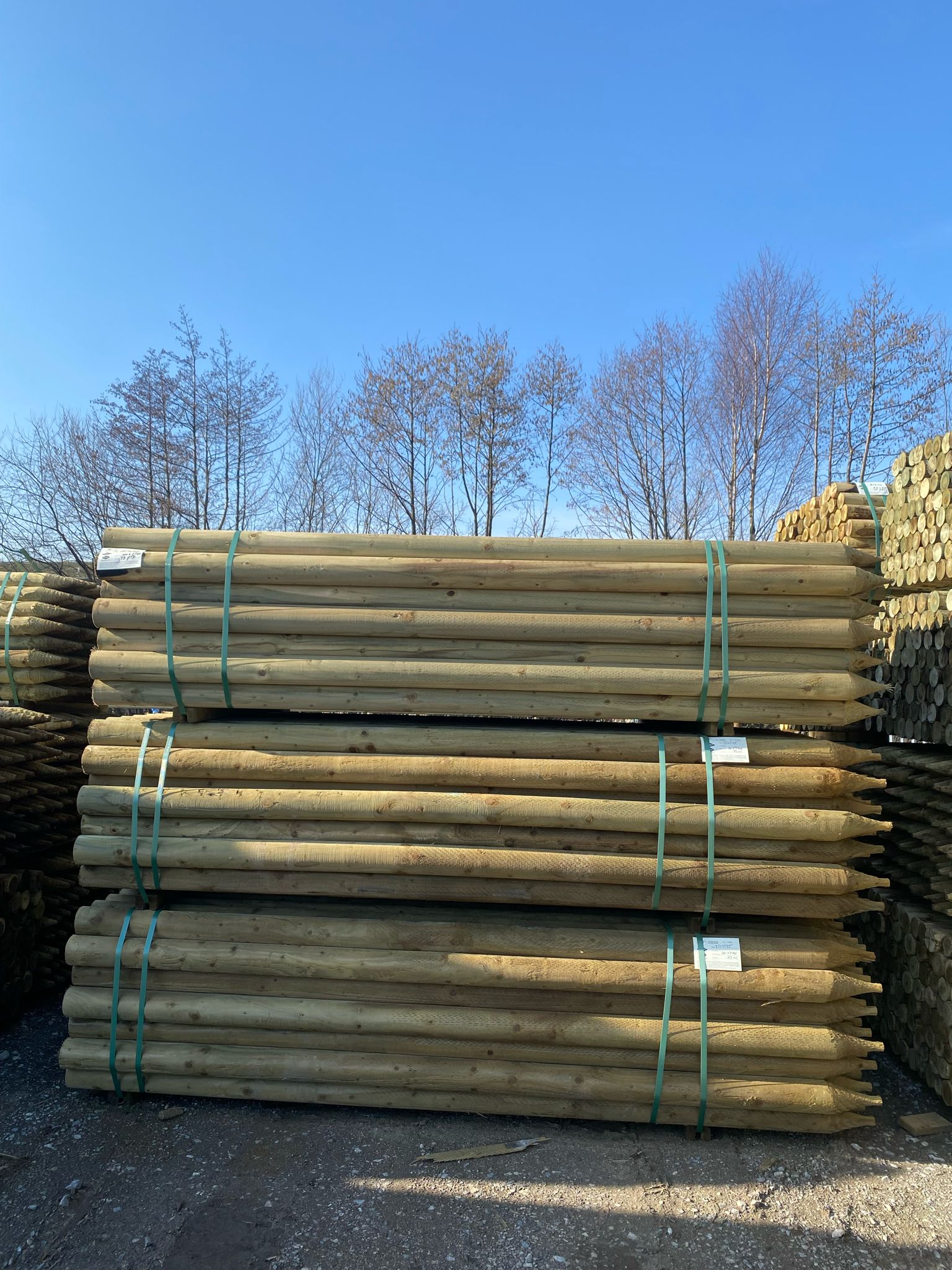 Platinum Incised Round Pointed Post - 100mm x 2.7m (Deerfence Range)