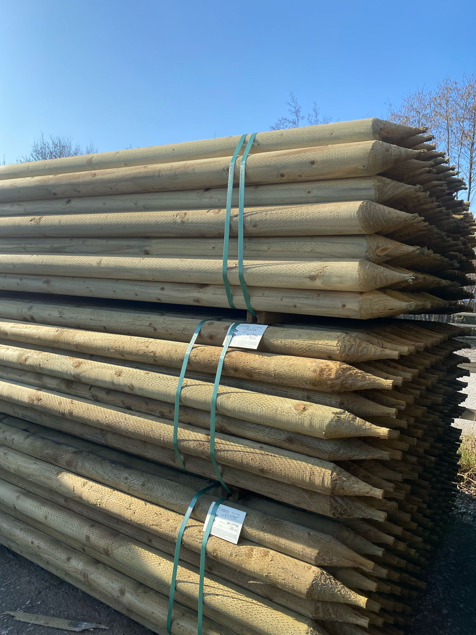 Platinum Incised Round Pointed Post - 100mm x 2.7m (Deerfence Range)