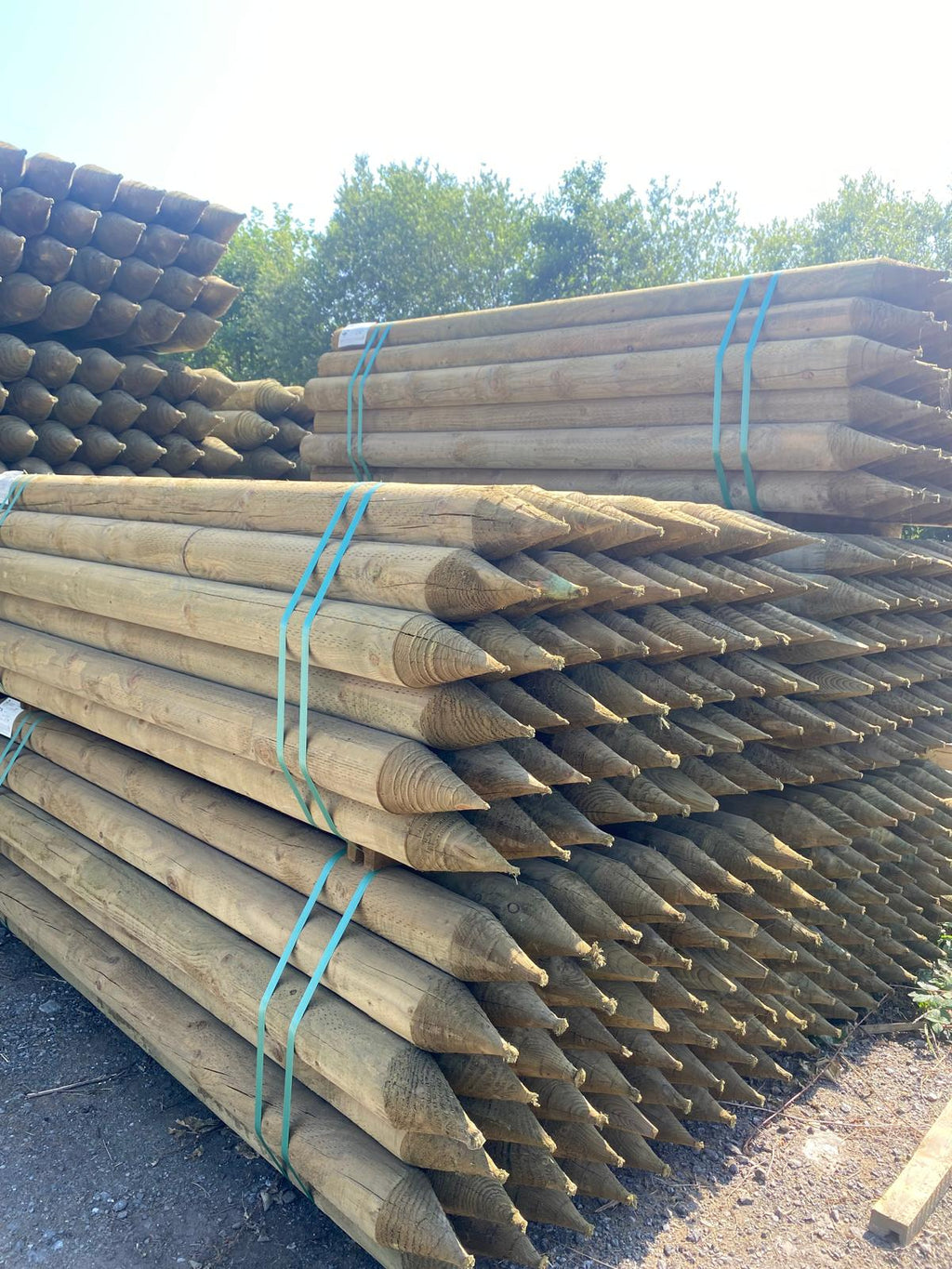 Platinum Incised Round Pointed Post - 115mm x 2.1m