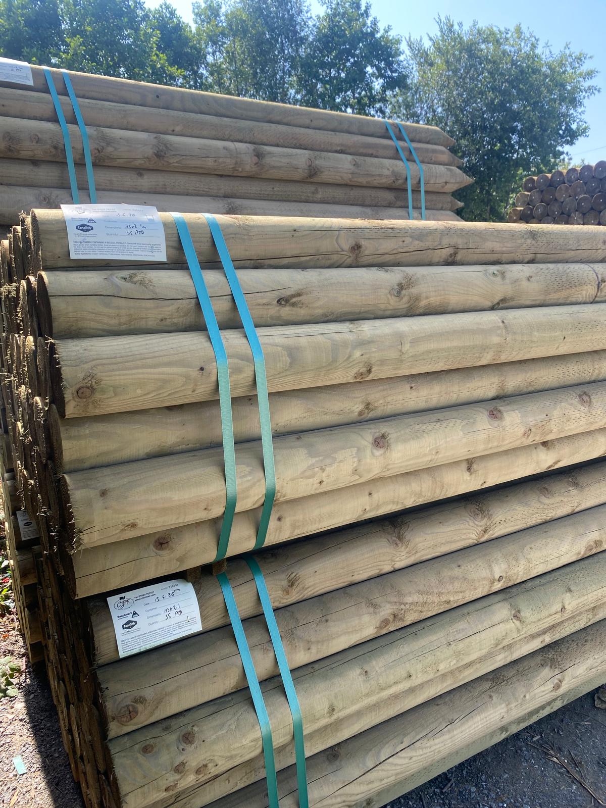 Platinum Incised Round Pointed Post - 115mm x 2.1m