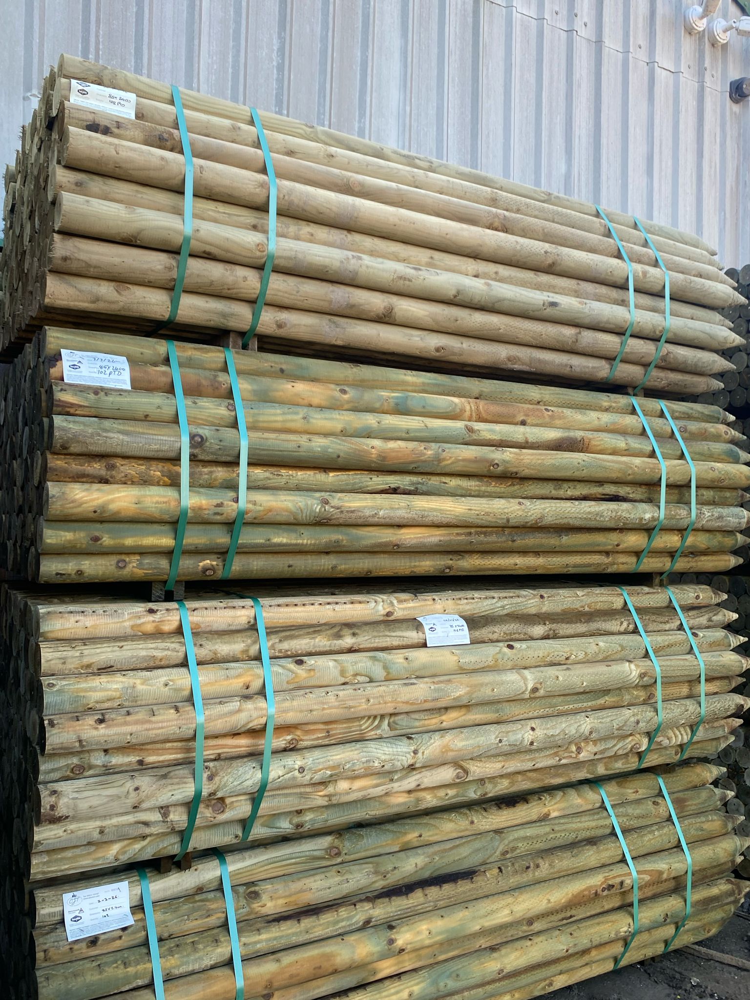 Platinum Incised Round Pointed Post - 85mm x 2.4m