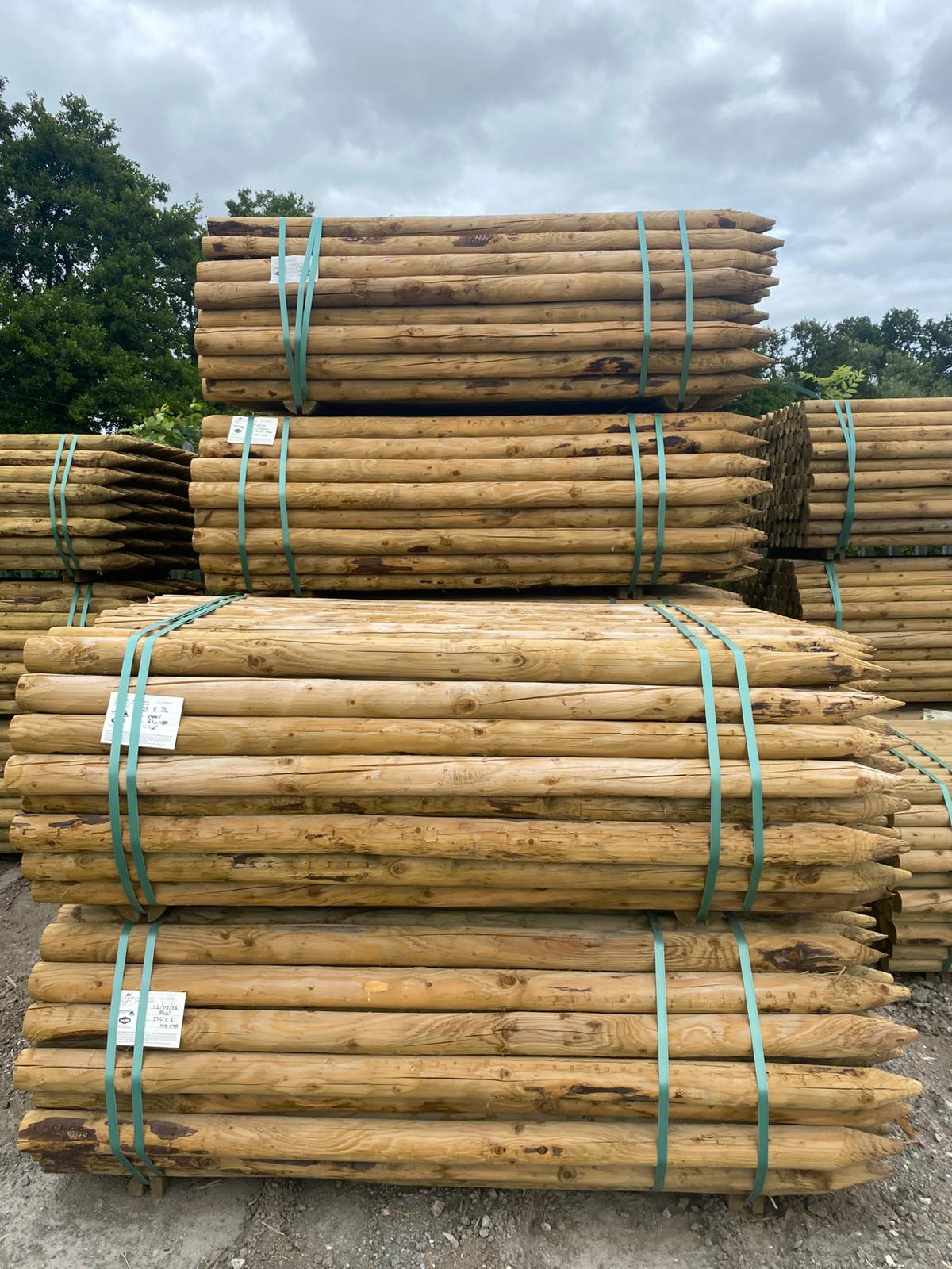 Uniform Peeled Fence Post - 3-4" x 1.8m