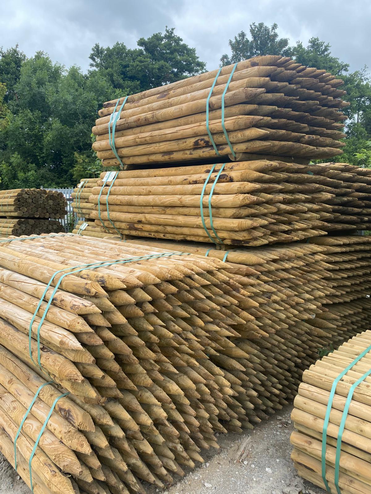Uniform Peeled Fence Post - 3-4" x 1.8m